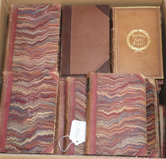 A quantity of leather-bound Spanish literature books